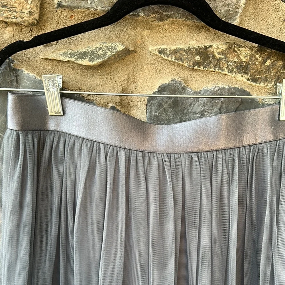 Reiss Crystal Pleated Tulle Midi Skirt size